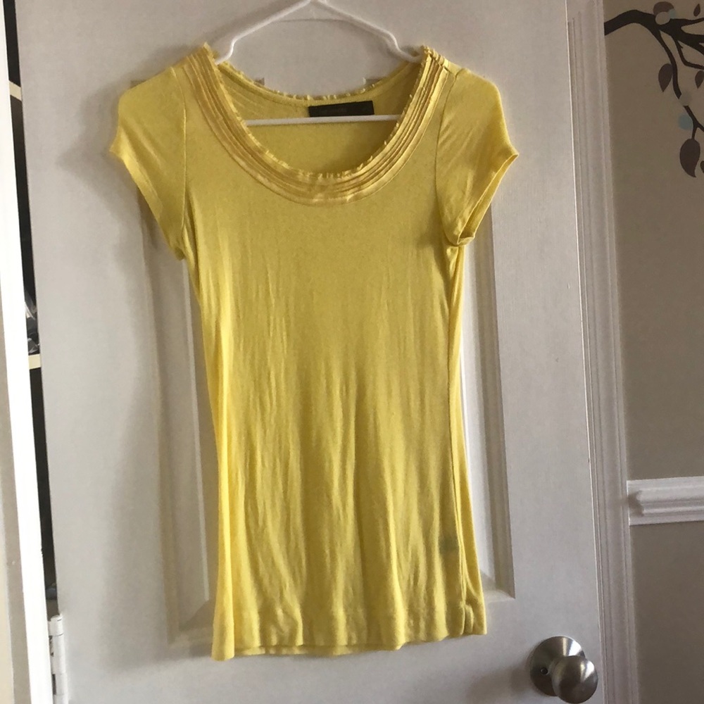 XS Short Sleeve Yellow Top from The Limited